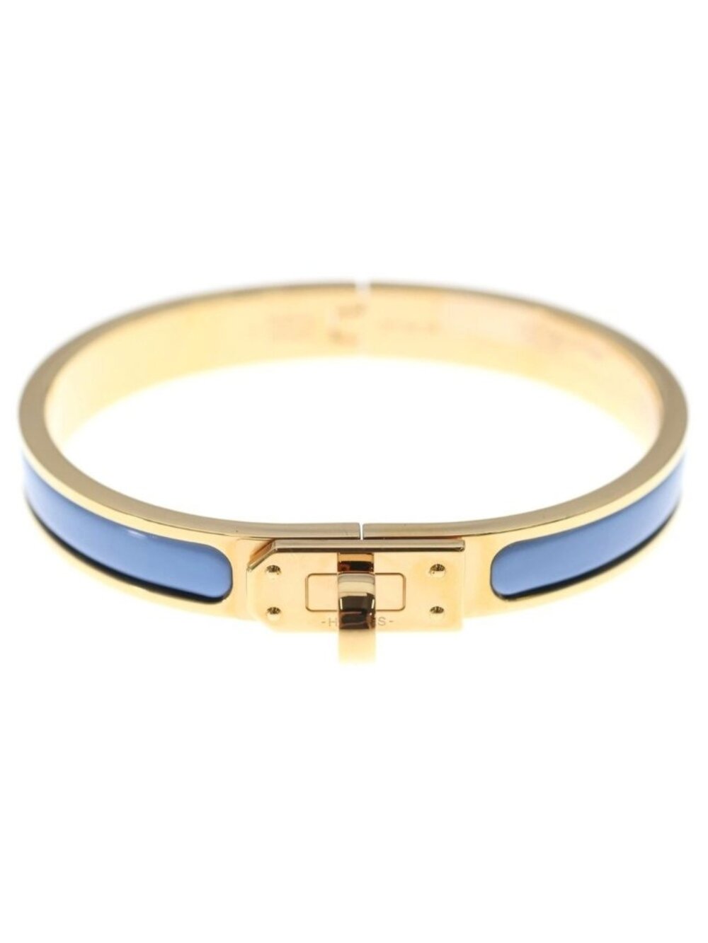 Hermes Mini Clic Kelly Bracelet Bangle Pink Gold Blue